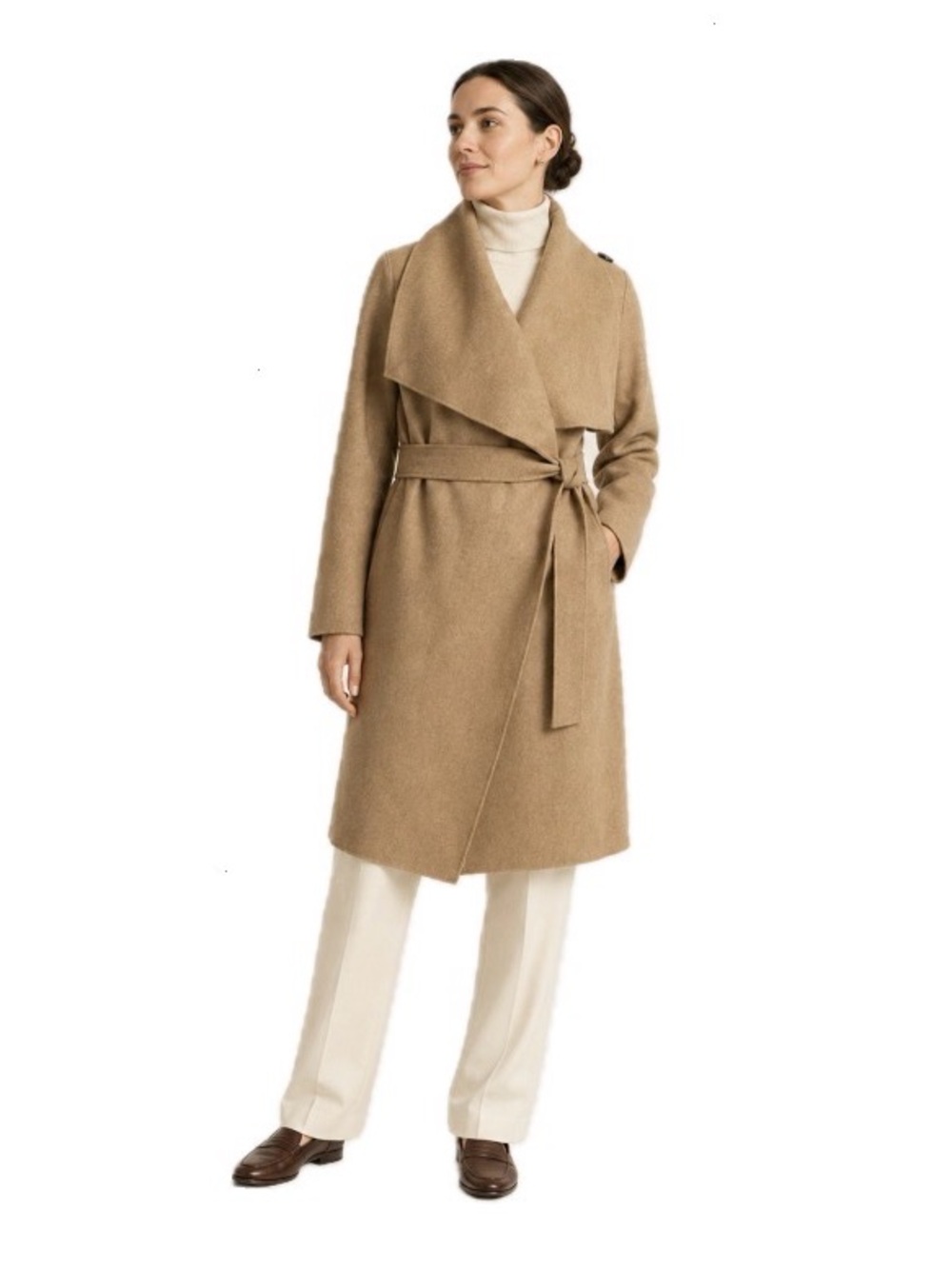 Harris Wharf London, Volcano Camel Wool Coat, Size IT 42(6-small)